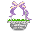 Purple Bowed Wicker Basket