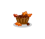 Leafy Basket of Hazelnuts
