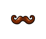 Brown Curly Mustache
