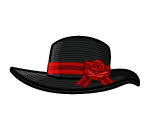 Red Rose Trimmed Hat