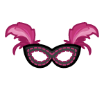 Pink Feathered Venetian Mask