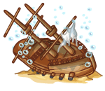 Sunken Petchman Pirate Ship (rare)